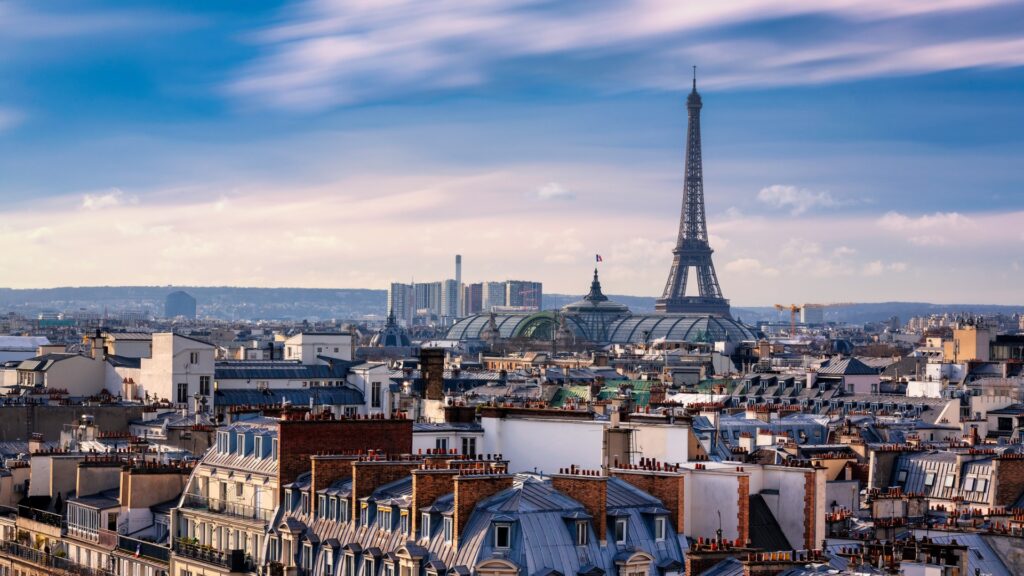 paris rooftops eiffel tower paris france picture id654302712